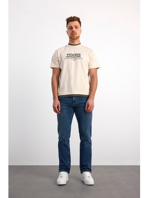 Vigoss Jeans Vıgoss Oversıze Çift Yaka Erkek T-Shırt 63085-30005