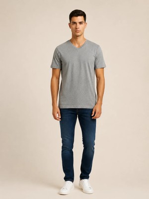 Vigoss Jeans Vigoss Battal V Yaka Erkek T-Shırt B3125-03370
