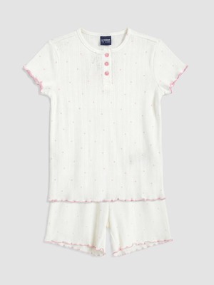 Lc Waikiki Yeni Sezon Desenli Kız Çocuk Şortlu Pijama Takım