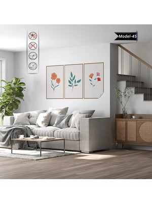 Akıllı Kağıt Statik Tutunma Özellikli Tablo - Poster Çiçek (Model- 45)