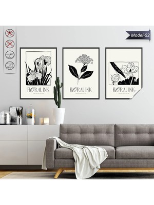 Akıllı Kağıt Statik Tutunma Özellikli Tablo - Poster Çiçek (Model- 52)