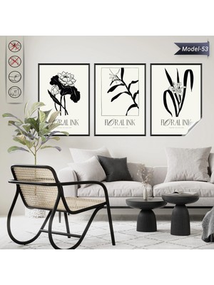Akıllı Kağıt Statik Tutunma Özellikli Tablo - Poster Çiçek (Model- 53)