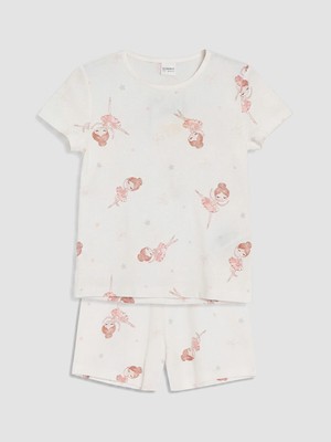 Lc Waikiki Yeni Sezon Bisiklet Yaka Kız Çocuk Şortlu Pijama Takımı