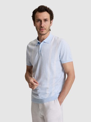 Cacharel Erkek Bebe Mavisi Slim Fit %100 Pamuk Polo Yaka Triko T-Shirt 50323873-VR249