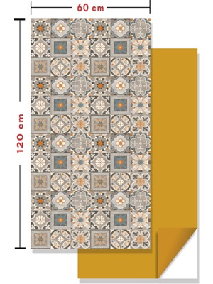 Tink Kendinden Yapışkanlı Fayans Kaplama Pvc Karo Apricot Desen 60X120 cm (1 Adet ) 0,72 M2