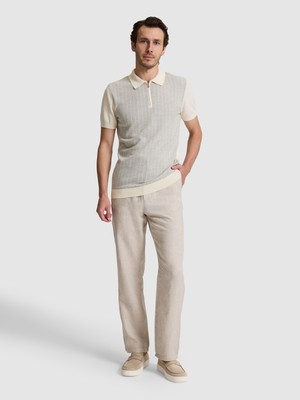 Cacharel Erkek Bej Loose Fit %100 Keten Kanvas Pantolon 50324507-VR011