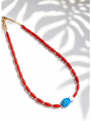 New Obsessions Murano Balık Uçlu Doğaltaş Kolye