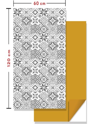 Tink Kendinden Yapışkanlı Fayans Kaplama Pvc Karo Geometri 019 Desen 60X120 cm (1 Adet ) 0,72 M2