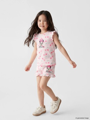 Lc Waikiki Yeni Sezon Minnie Mouse Baskılı Kız Çocuk Şort