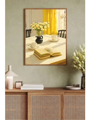 Ar Ajans Kanvas Tablo Soft Morning Mood With Coffee Çerçeveli Mdf Tablo