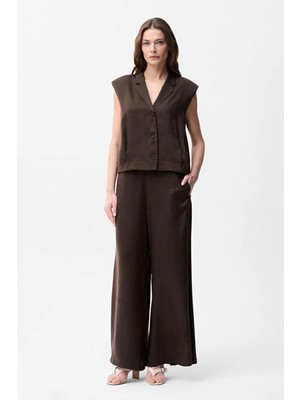 adL Beli Lastikli Bol Paça Pantolon Kahve 15346727000