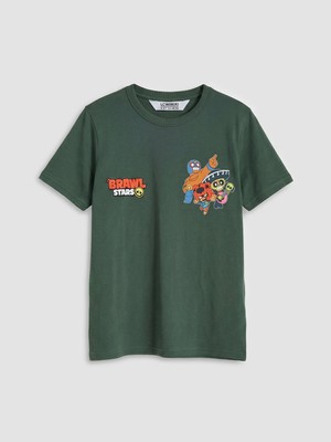 Lc Waikiki Yeni Sezon Bisiklet Yaka Brawl Stars Baskılı Erkek Çocuk Tişört