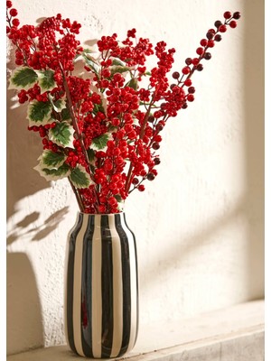 Bella Maison Rise Stoneware Vazo Siyah-Beyaz (14X14X26 Cm)