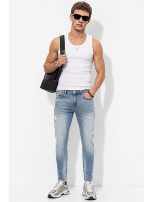 Vena Erkek Smith Dirty Med Yırtıklı Tapered Fit Jean Pantolon - Yırtıklı Dirty Med