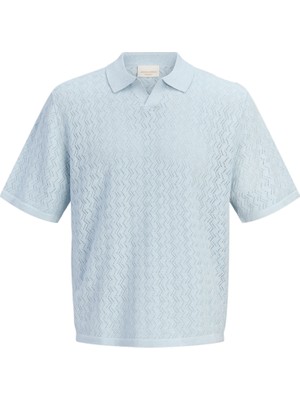 Jack & Jones Erkek Relaxed Fit Split Yaka Triko Tisört - Tyler