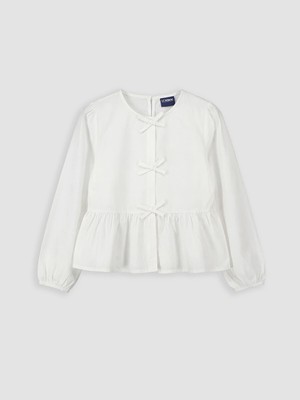 Lc Waikiki Yeni Sezon Fiyonk Detaylı Poplin Kız Çocuk Gömlek