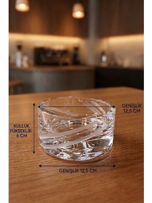 Paşabahçe 13506 Denizli Cam El Imalatı 3 Oluklu Küllük; Çap: 12.5 cm Yükseklik: 5.9 cm