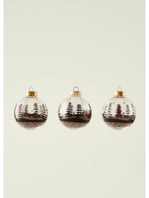 Bella Maison Christmas 3'lü Dekoratif Süs Kahverengi (8 cm)
