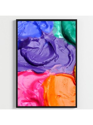 Besay Ressamın Gözünden | Modern Salon Duvar Dekorasyonu | Renkli Sanat ve Fırça Posteri | 3'lü Set A4 Çerçevesiz