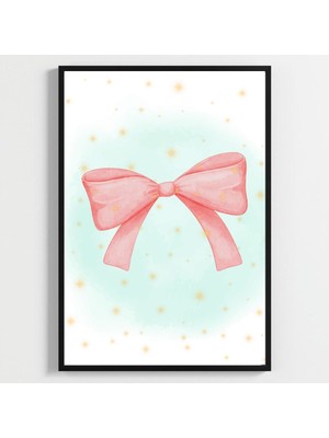 Besay Küçük Prenses | Kız Bebek Odası Duvar Dekorasyonu | Pembe Taç ve Fiyonk Temalı Çocuk Posteri | 3'lü Set A4 Çerçevesiz
