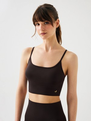 Jerf Vella Ip Askılı Konfor Sport Bra Acı Kahve