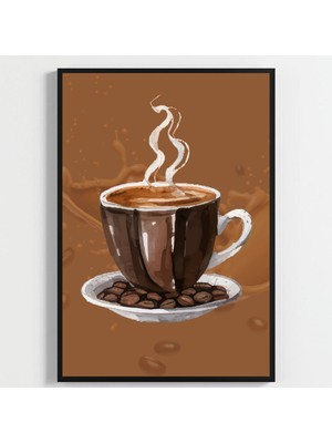 Besay Bi' Kahve | Kahve Köşesi Duvar Dekorasyonu | Esprili Yazılı Mutfak Posteri | 3'lü Mutfak Poster Seti A2 Çerçevesiz