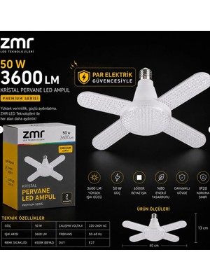 Zmr Kristal Pervane LED Ampul ( Beyaz Işık )