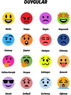 Besay Duygular Çocuk Türkçe Eğitim Tekli A4 Çerçevesiz