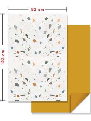 Tink Kendinden Yapışkanlı Mermer Desenli Panel Renkli Terrazzo Desen 82X122 (1 Adet ) 1 M2