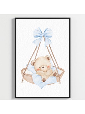 "besay Mavi Düşler | ""baby"" Küp Temalı Çocuk Odası Dekorasyonu | Yeni Doğan Erkek Bebek Hediyesi Poster | 3'lü Set A4 Çerçeve