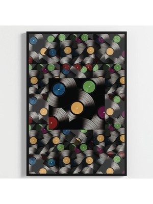Besay Vintage Ritmi | Modern Ev Duvar Dekorasyonu | 90LAR Pop Müzik ve Plak Temalı Pop Art Poster Seti | 3'lü Set A2 Çerçevesiz