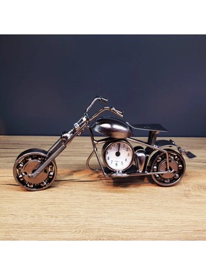 İlkyaz Fashion Masaüstü Dekoratif Metal Motor Saat