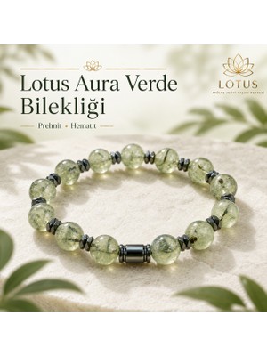 Lotus Atölye ve İyi Yaşam Merkezi 💚 Denge & Yenilenme Premium Bileklik – Prehnit & Hematit Doğal Taş Bileklik