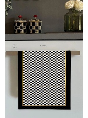Empressco Siyah Dama Desenli Mutfak Havlusu 30X50CM, Şık ve Kullanışlı Ürün