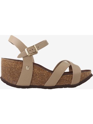   Kadın Sandalet G106777 Genuins Cannes Embossed Leather Taupe