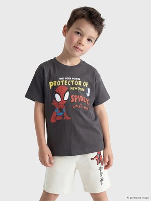 Lc Waikiki Yeni Sezon Spider-Man Baskılı Erkek Çocuk Tişört