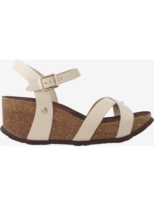   Kadın Sandalet G106776 Genuins Cannes Embossed Leather Chalk
