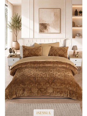 Isessia Lina Çift Kişilik Jakarlı Wellsoft Uyku Seti | Çift Taraflı | 230X250 cm | Çantalı