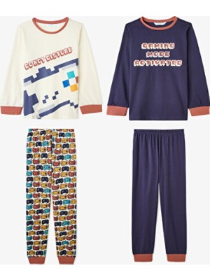 Empressco Erkek Çocuk Uzun Kollu Pamuklu Gaming Baskılı 2'li Pijama Takımı
