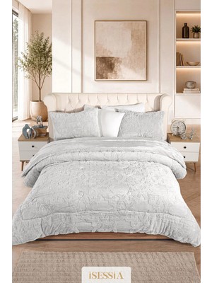 Isessia Lina Çift Kişilik Jakarlı Wellsoft Uyku Seti | Çift Taraflı | 230X250 cm | Çantalı