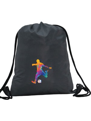 Hero Tasarım Hero tasarım Renkli Futbolcu  - Ipli Spor Sırt Çantası - Günlük - Okul 35*46CM One Size | INN1019