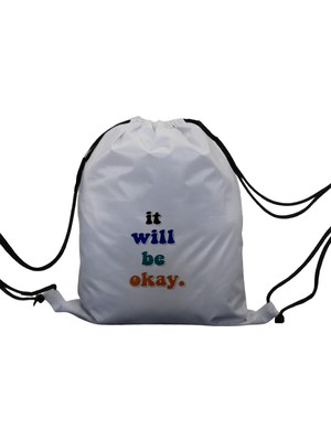 Hero Tasarım Hero tasarım It Well Be Okay - Ipli Spor Sırt Çantası - Günlük - Okul 35*46CM One Size | INN1012