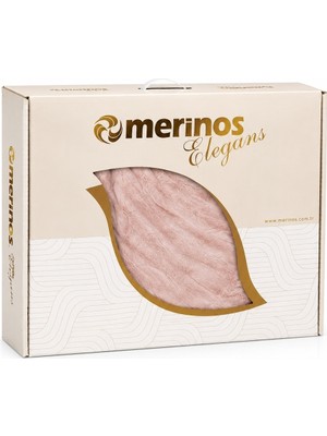 Merinos Elegans Kalın Embos Tek Kişilik Kutulu Battaniye (160X220) - Gül Defne