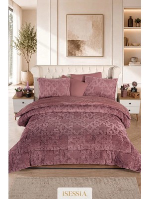 Isessia Lina Çift Kişilik Jakarlı Wellsoft Uyku Seti | Çift Taraflı | 230X250 cm | Çantalı
