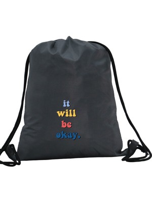 Hero Tasarım Hero tasarım It Well Be Okay - Ipli Spor Sırt Çantası - Günlük - Okul 35*46CM One Size | INN1012