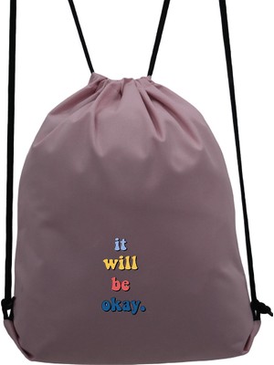 Hero Tasarım Hero tasarım It Well Be Okay - Ipli Spor Sırt Çantası - Günlük - Okul 35*46CM One Size | INN1012