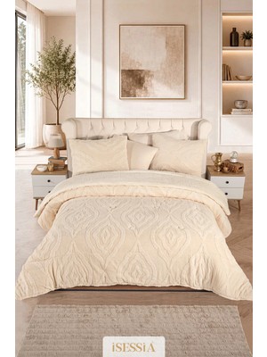 Isessia Lina Çift Kişilik Jakarlı Wellsoft Uyku Seti | Çift Taraflı | 230X250 cm | Çantalı