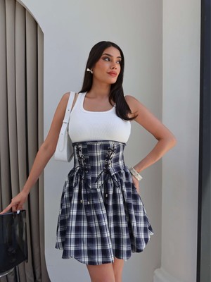 Esra Helvacı Kuşgözü Detay Mini Elbise