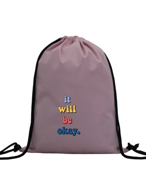 Hero Tasarım Hero tasarım It Well Be Okay - Ipli Spor Sırt Çantası - Günlük - Okul 35*46CM One Size | INN1012