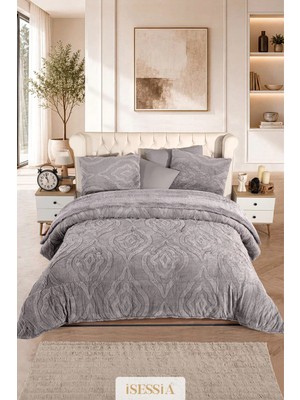 Isessia Lina Çift Kişilik Jakarlı Wellsoft Uyku Seti | Çift Taraflı | 230X250 cm | Çantalı